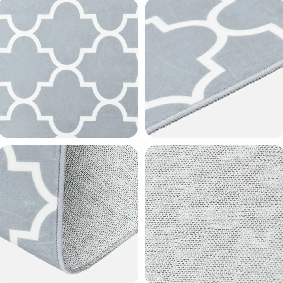 vidaXL Vloerkleedloper ORIZ 1150 gsm Grijs en Wit 100% polyestervilt