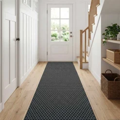 vidaXL Vloerkleedloper ORIZ 1150 gsm Zwart gaaspatroon