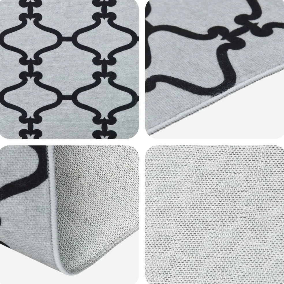 vidaXL Vloerkleedloper ORIZ 1150 gsm Zwart gaaspatroon