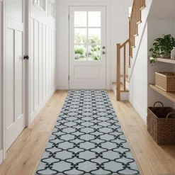 vidaXL Vloerkleedloper ORIZ 1150 gsm Zwart gaaspatroon