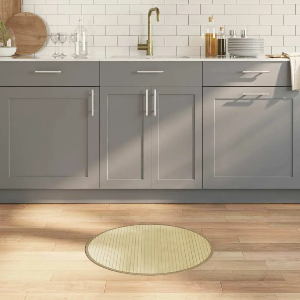 vidaXL Vloerkleed rond 60 cm bamboe lichtnaturel