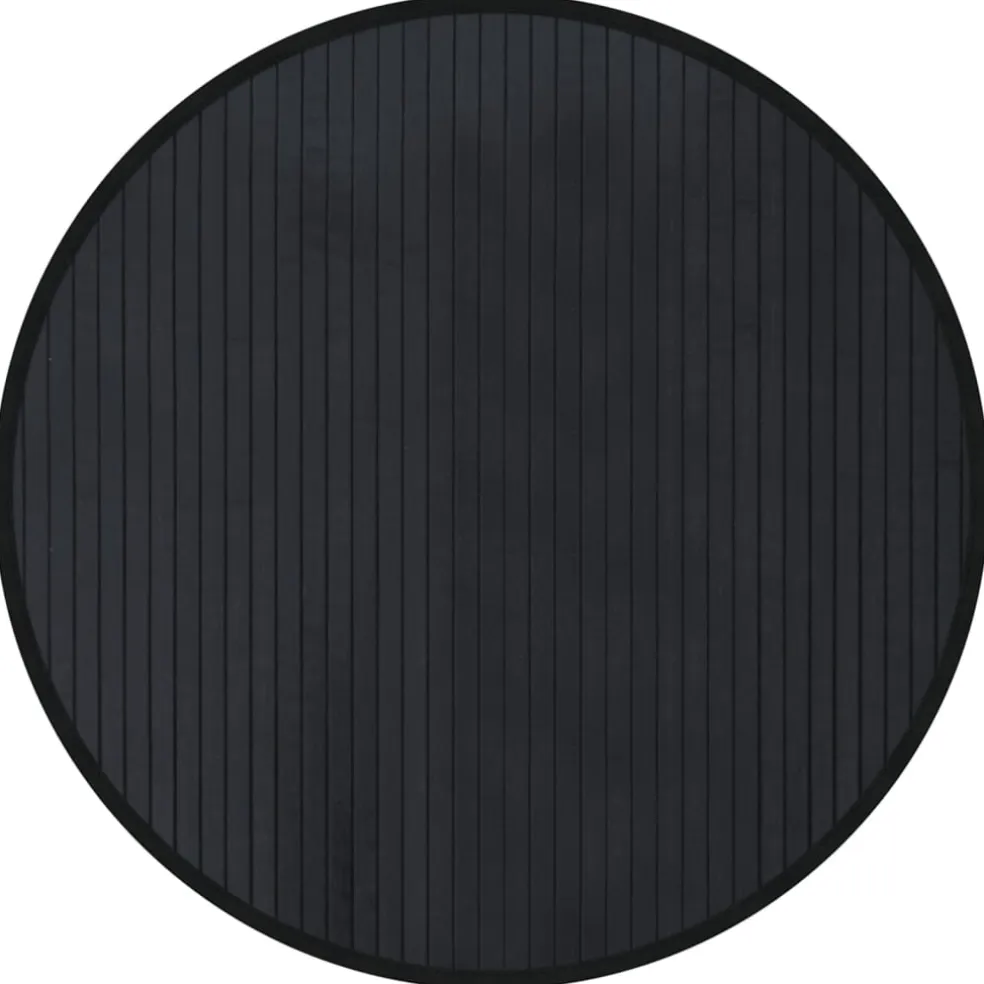 vidaXL Vloerkleed rond 60 cm bamboe zwart