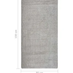 vidaXL Vloerkleed shaggy anti-slip 80x150 cm lichtgrijs