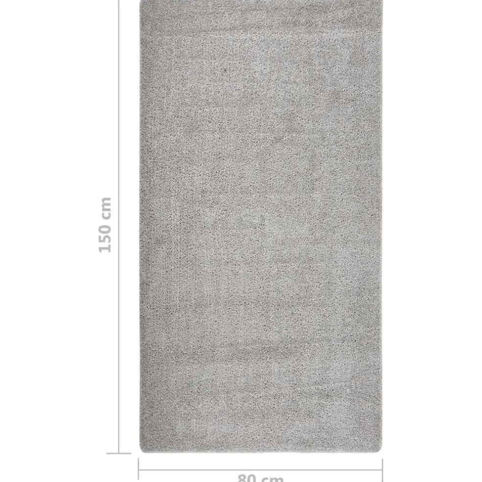 vidaXL Vloerkleed shaggy anti-slip 80x150 cm lichtgrijs