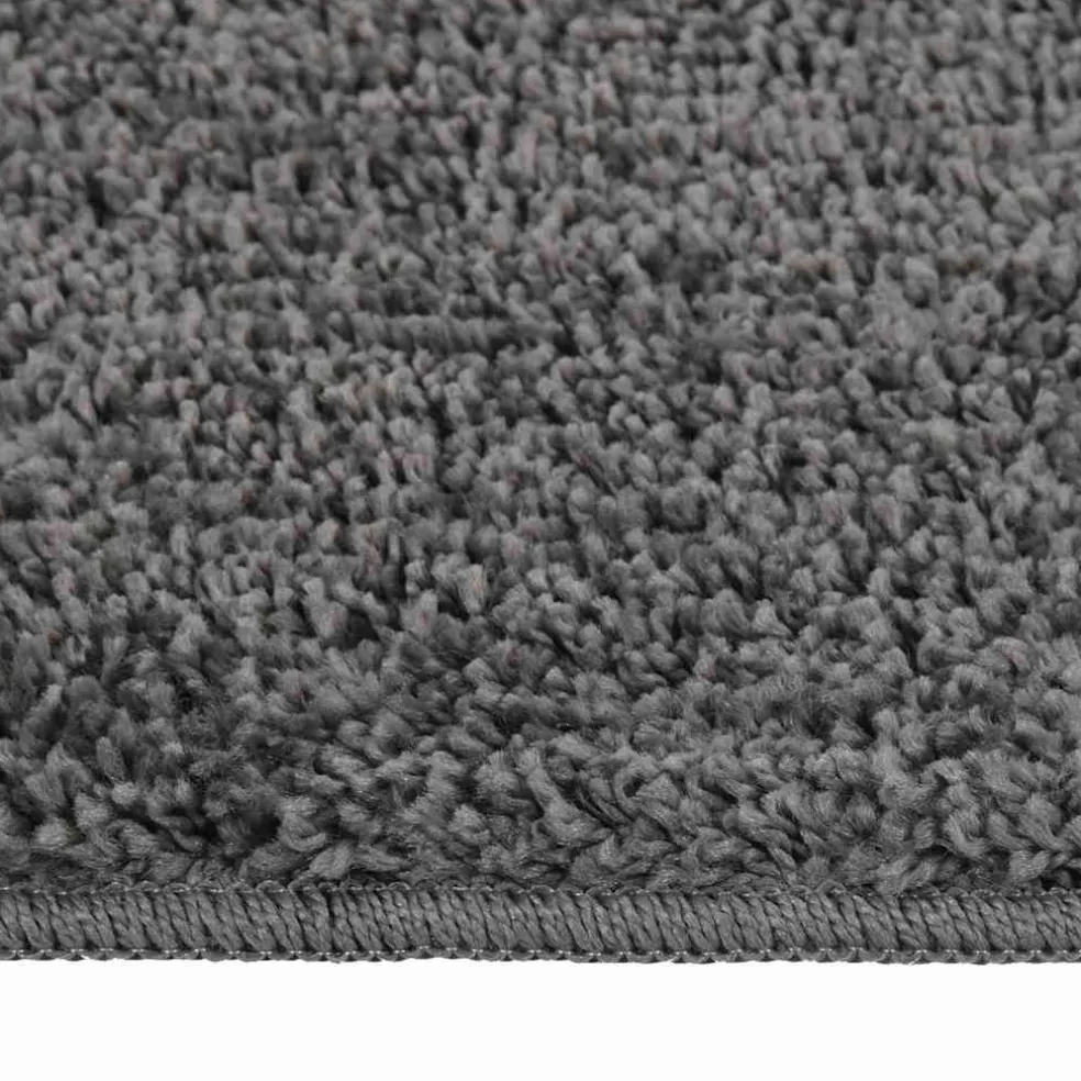 vidaXL Vloerkleed shaggy anti-slip 80x150 cm donkergrijs