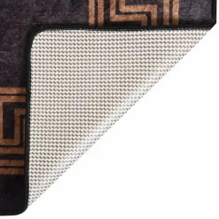 vidaXL Vloerkleed wasbaar 400x300 cm zwart en goudkleurig