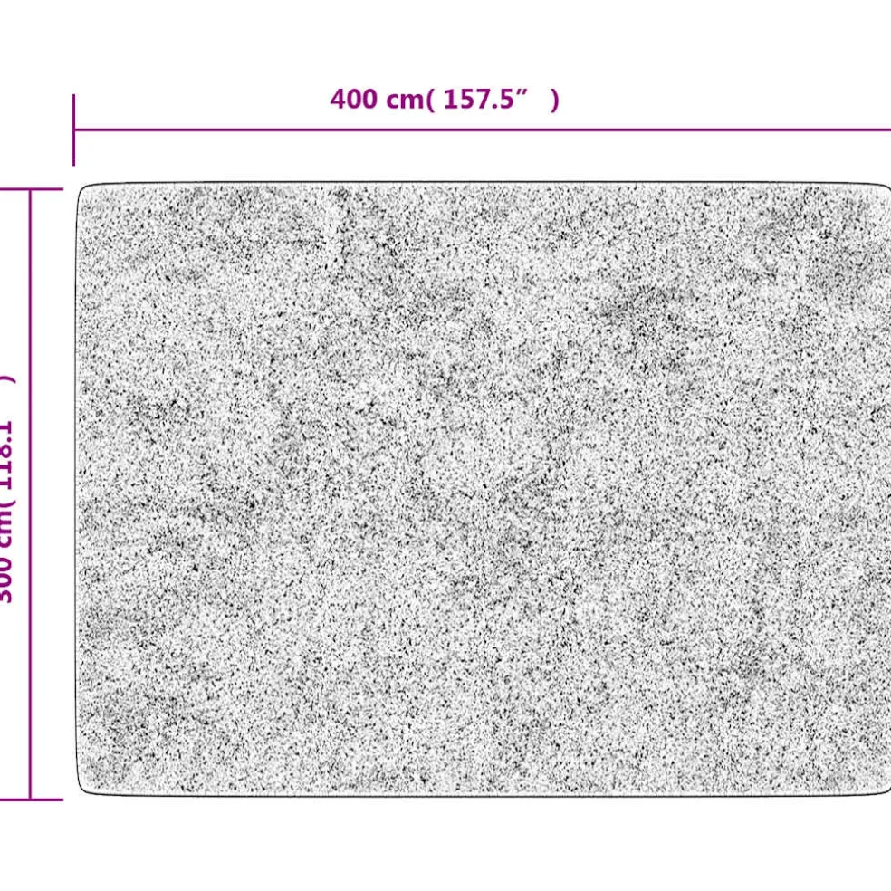 vidaXL Vloerkleed wasbaar 400x300 cm grijs