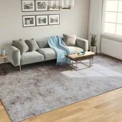 vidaXL Vloerkleed wasbaar 400x300 cm grijs