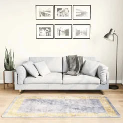 vidaXL Vloerkleed wasbaar 80x150 cm grijs