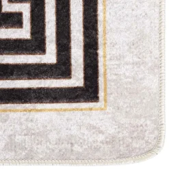 vidaXL Vloerkleed wasbaar 80x150 cm lichtbeige