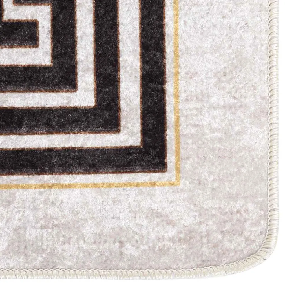 vidaXL Vloerkleed wasbaar 80x150 cm lichtbeige