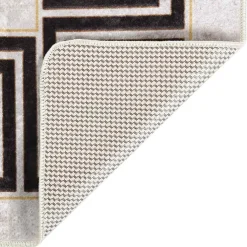vidaXL Vloerkleed wasbaar 80x150 cm lichtbeige
