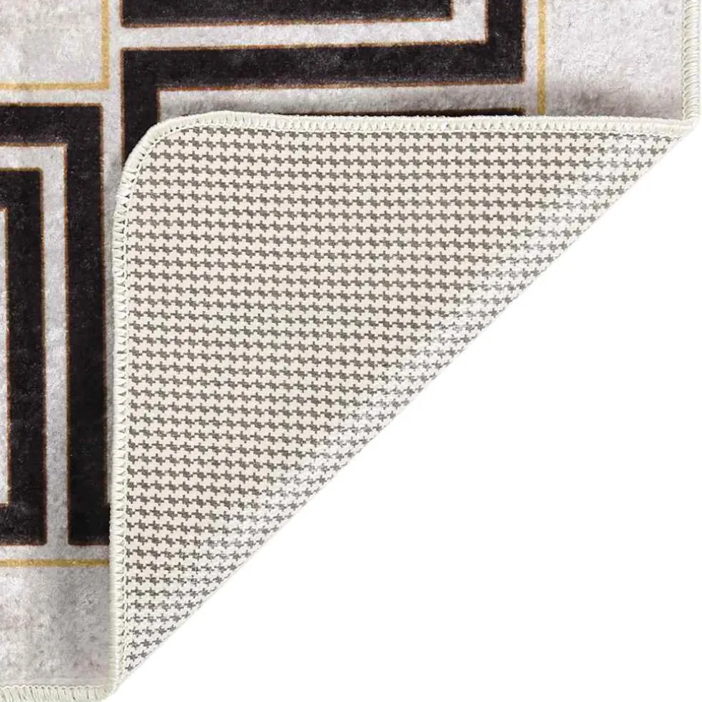 vidaXL Vloerkleed wasbaar 80x150 cm lichtbeige