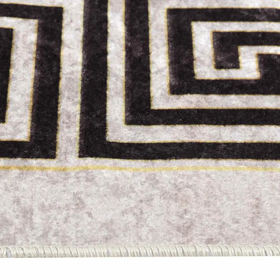 vidaXL Vloerkleed wasbaar 80x150 cm lichtbeige