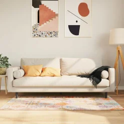 vidaXL Vloerkleed wasbaar 80x150 cm meerkleurig