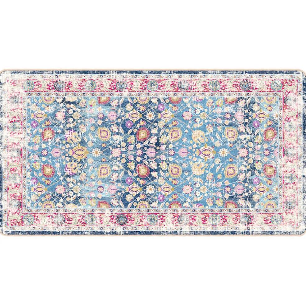 vidaXL Vloerkleed wasbaar 80x150 cm meerkleurig