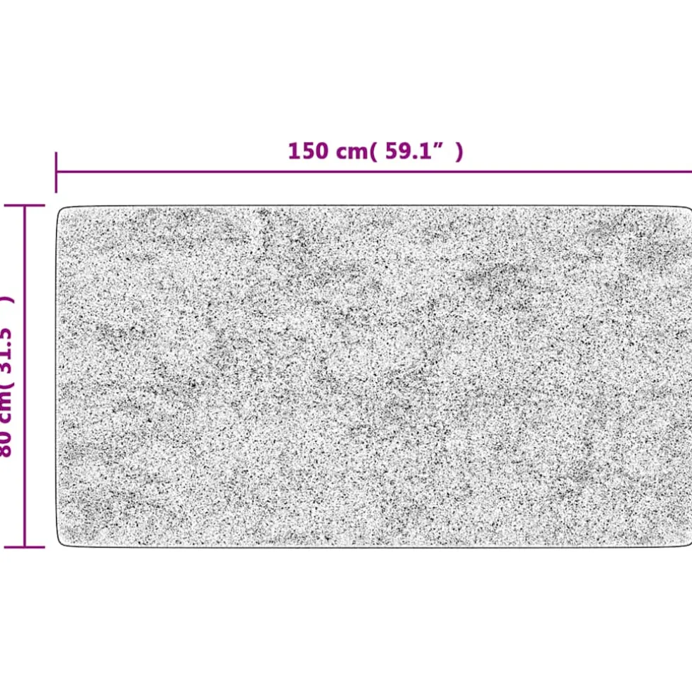 vidaXL Vloerkleed wasbaar 80x150 cm wit en zwart