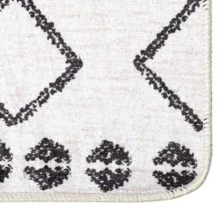 vidaXL Vloerkleed wasbaar 80x150 cm wit en zwart