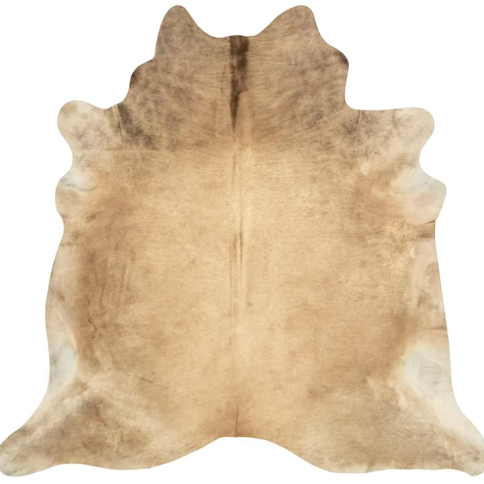 vidaXL Vloerkleed 150x170 cm echte runderhuid beige