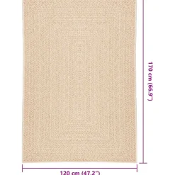 vidaXL Vloerkleed ZIZUR beige binnen en buiten 80x150 cm jute look
