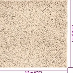 vidaXL Vloerkleed ZIZUR beige binnen en buiten 120x120 cm jute look