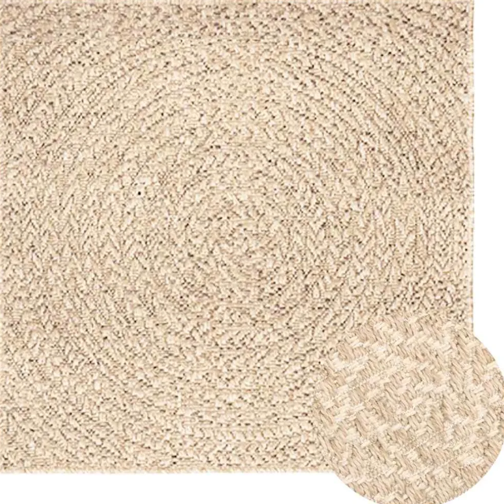vidaXL Vloerkleed ZIZUR beige binnen en buiten 120x120 cm jute look