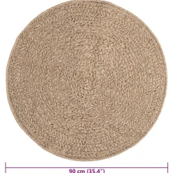 vidaXL Vloerkleed ZIZUR binnen en buiten 90 cm jute look