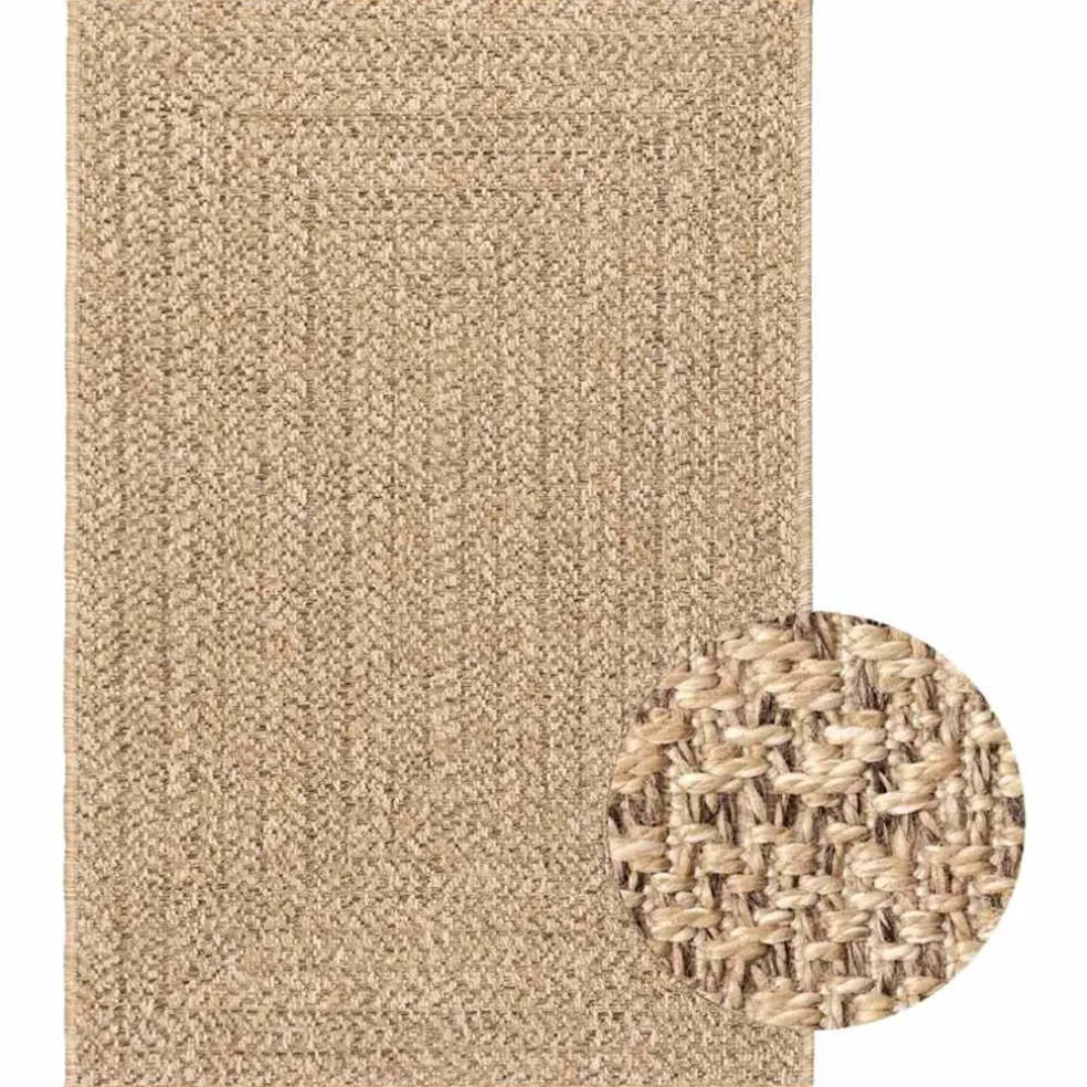 vidaXL Vloerkleed ZIZUR binnen en buiten 120x170 cm jute look