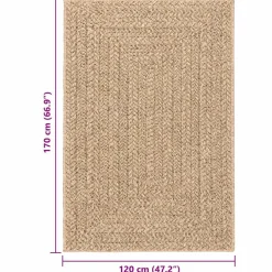 vidaXL Vloerkleed ZIZUR binnen en buiten 120x170 cm jute look