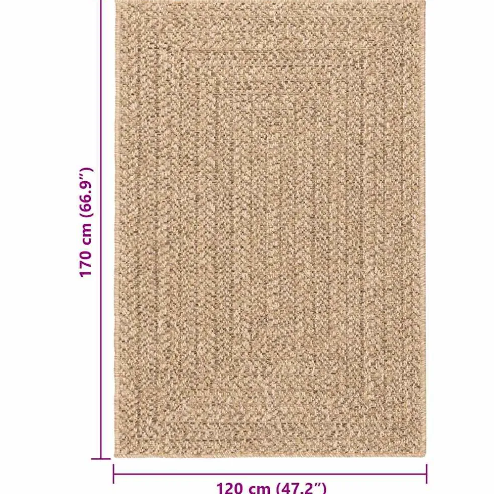 vidaXL Vloerkleed ZIZUR binnen en buiten 120x170 cm jute look