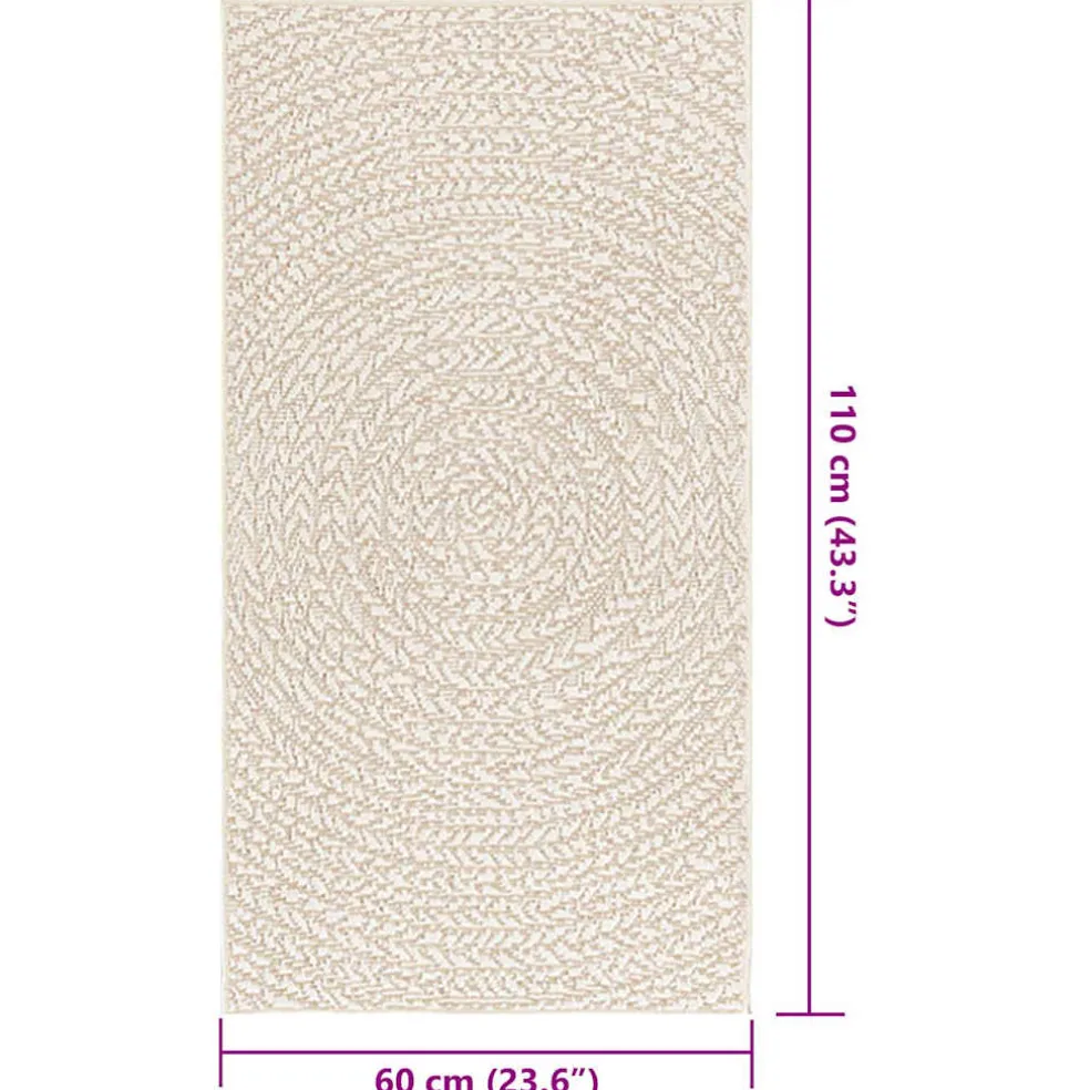 vidaXL Vloerkleed ZIZUR room binnen en buiten 60x110 cm jute look