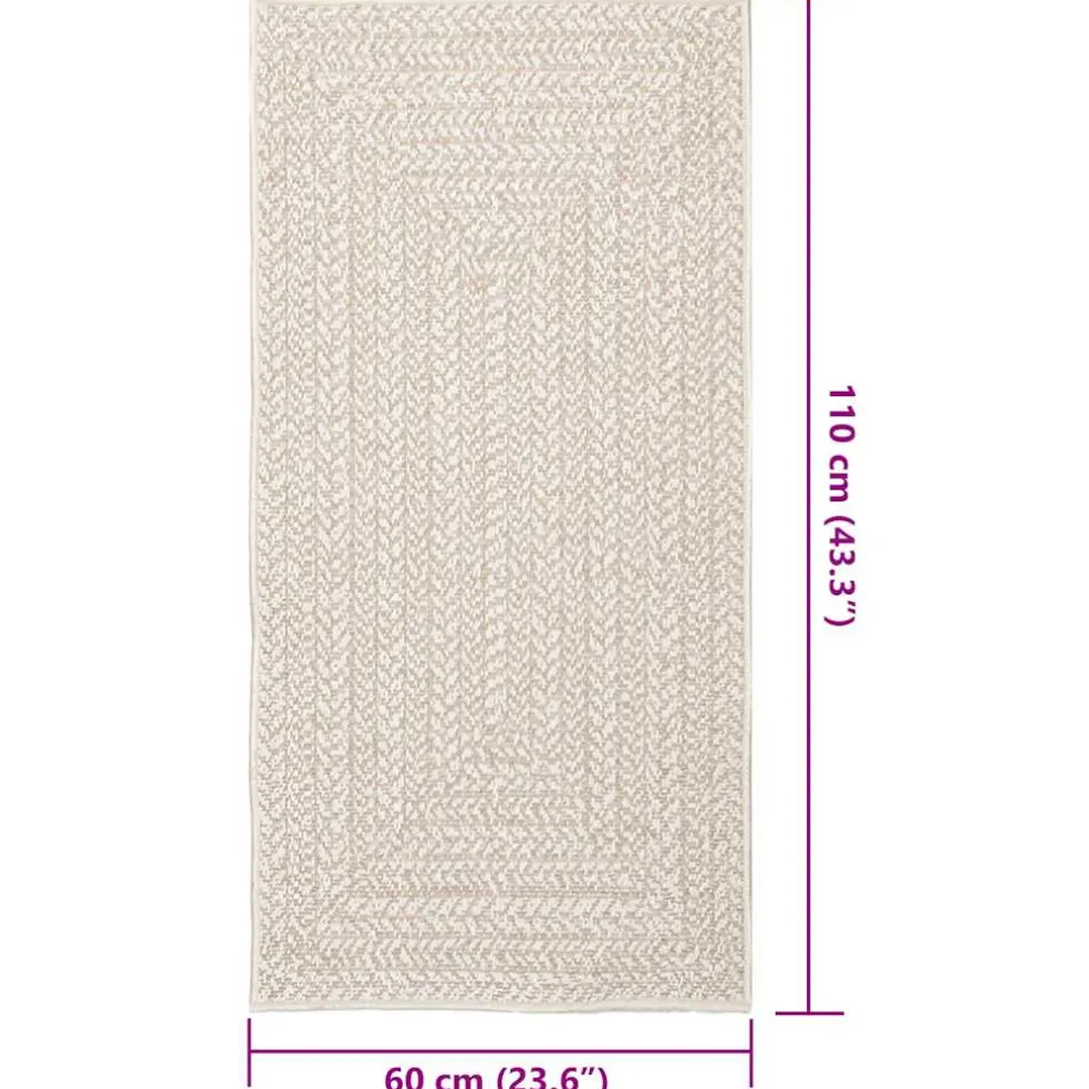 vidaXL Vloerkleed ZIZUR room binnen en buiten 60x110 cm jute look