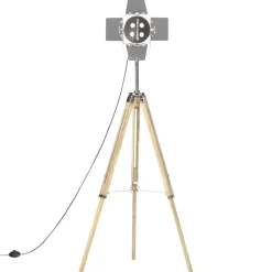 vidaXL Vloerlamp driepoot 140 cm massief mangohout