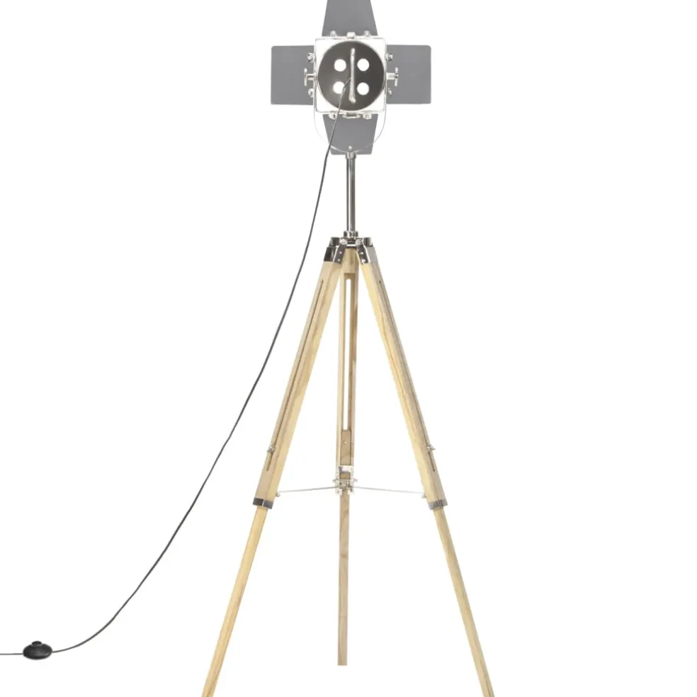 vidaXL Vloerlamp driepoot 140 cm massief mangohout