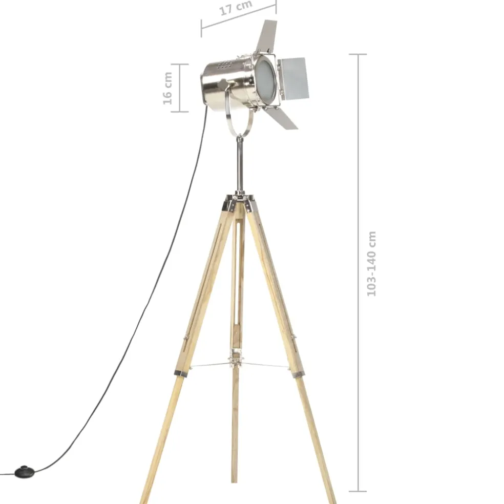 vidaXL Vloerlamp driepoot 140 cm massief mangohout