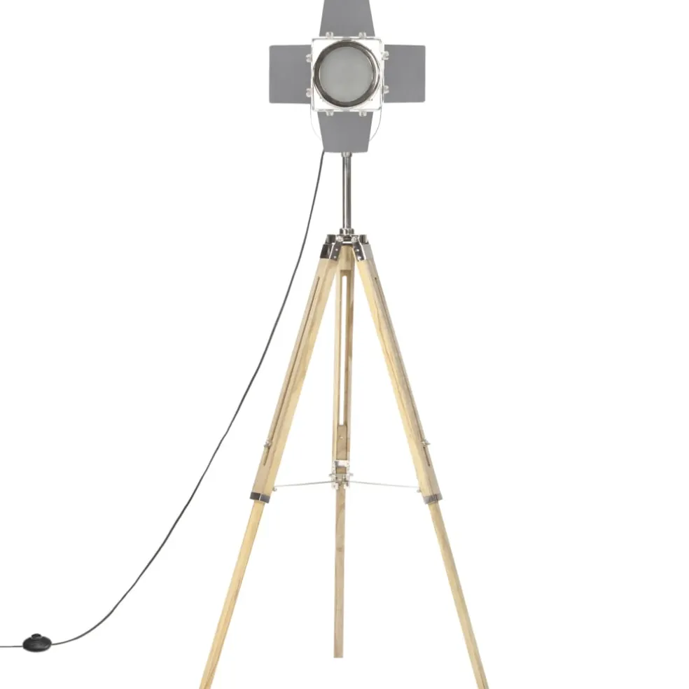 vidaXL Vloerlamp driepoot 140 cm massief mangohout