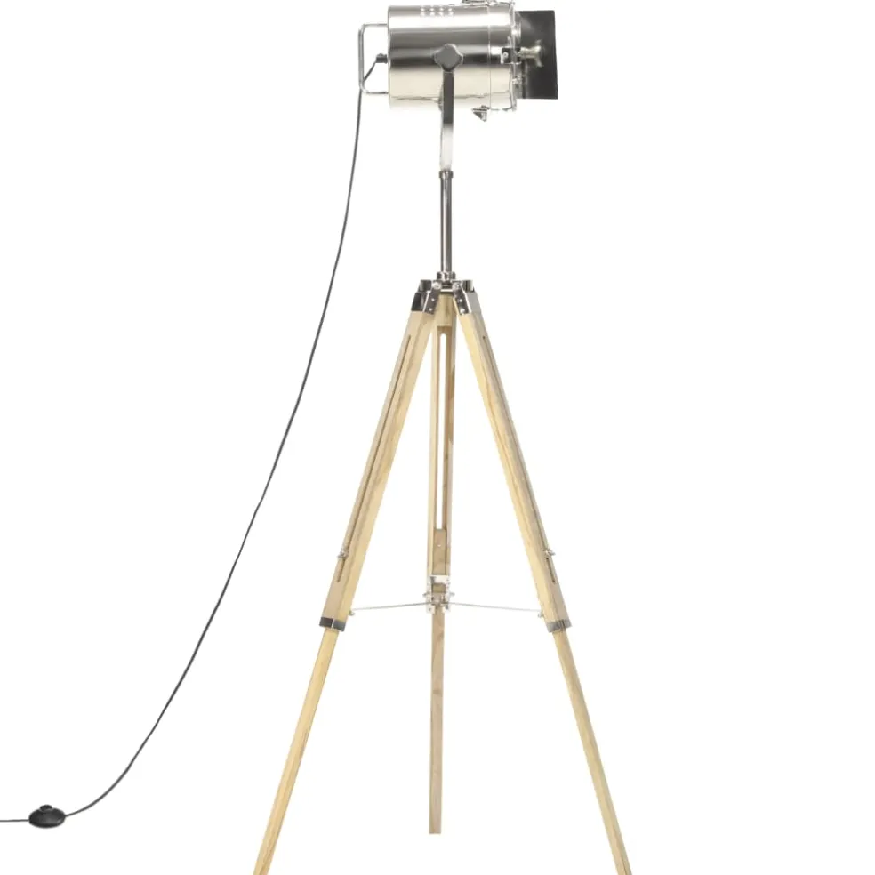 vidaXL Vloerlamp driepoot 140 cm massief mangohout