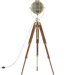 vidaXL Vloerlamp driepoot 165 cm massief mangohout