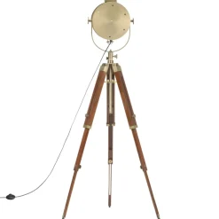 vidaXL Vloerlamp driepoot 165 cm massief mangohout
