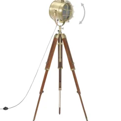 vidaXL Vloerlamp driepoot 165 cm massief mangohout