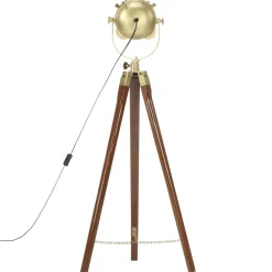 vidaXL Vloerlamp driepoot 97 cm massief mangohout