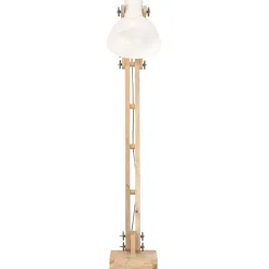 vidaXL Vloerlamp E27 massief mangohout wit