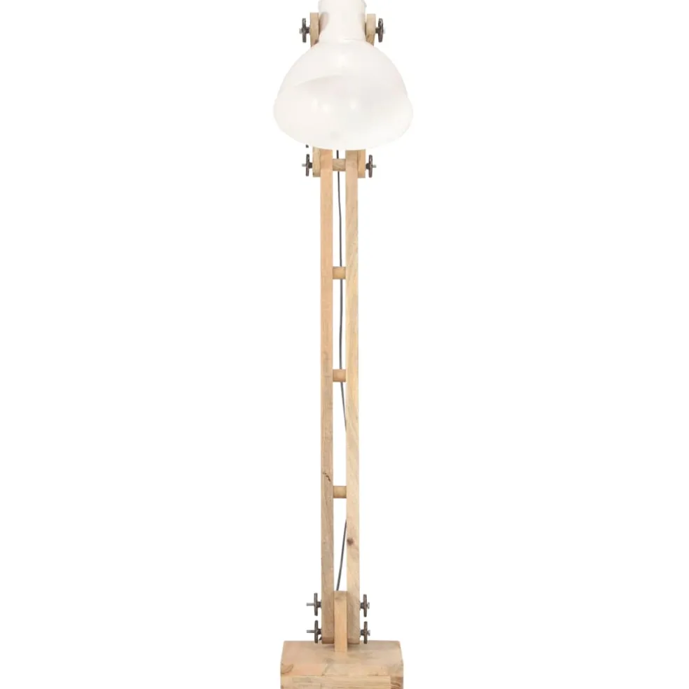 vidaXL Vloerlamp E27 massief mangohout wit