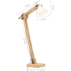 vidaXL Vloerlamp E27 massief mangohout wit