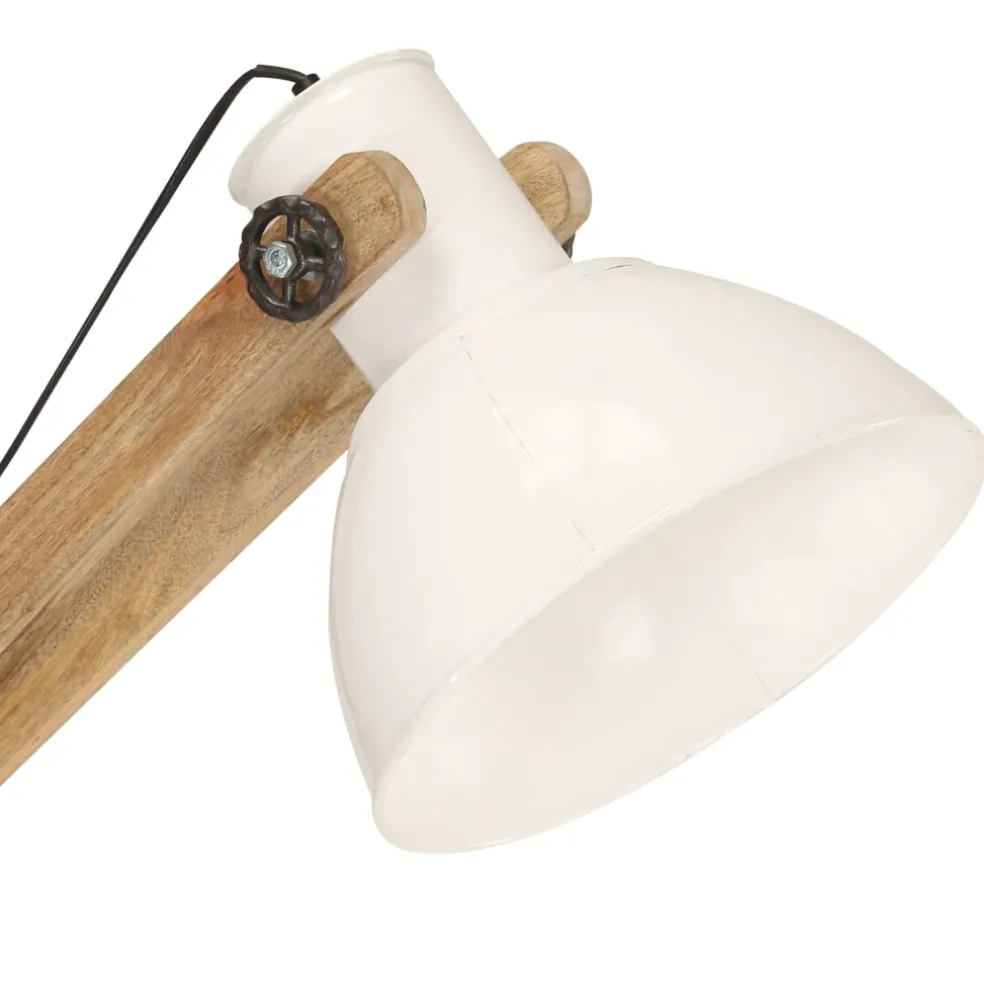 vidaXL Vloerlamp E27 massief mangohout wit