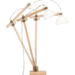 vidaXL Vloerlamp E27 massief mangohout wit