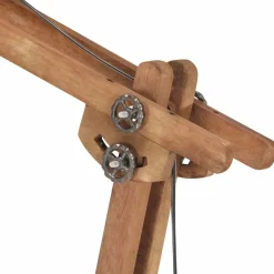vidaXL Vloerlamp E27 massief mangohout zilverkleurig