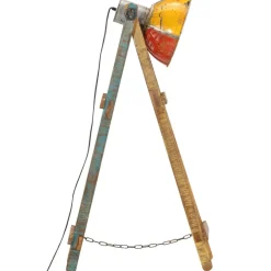 vidaXL Vloerlamp E27 massief mangohout meerkleurig