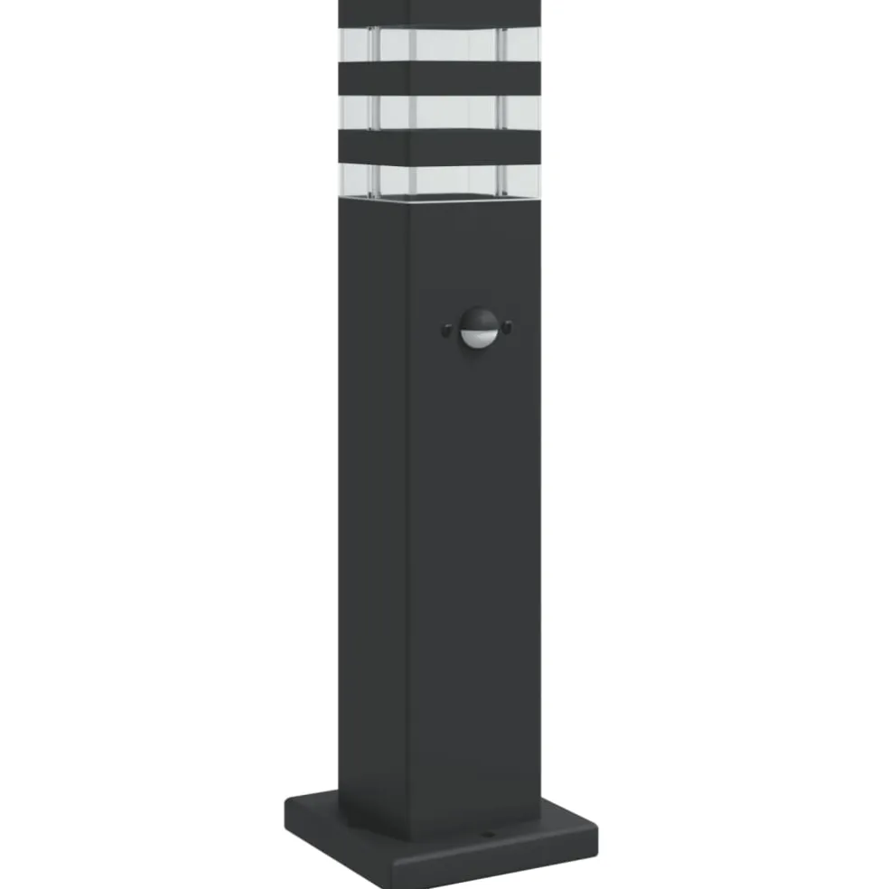 vidaXL Vloerlampen voor buiten met sensor 50 cm aluminium zwart