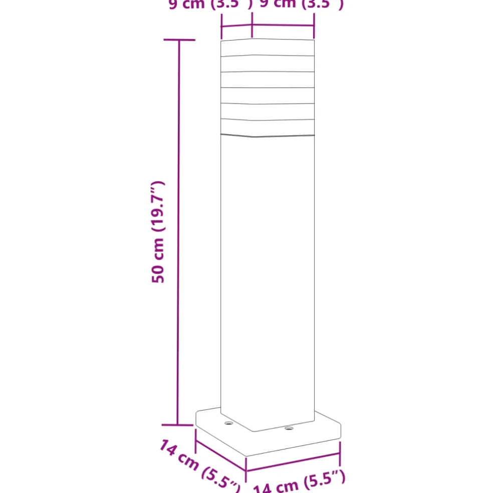vidaXL Vloerlampen voor buiten 50 cm aluminium zwart
